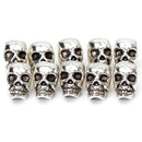 10pcs Antique Silver Metal Skull Spacer Beads Fit DIY Charm Bracelet 3.9mm Hole