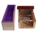 Silicone Soap Loaf Mold DIY Wooden Lid Box Pine Soap Cutter Slicer Tools Kit