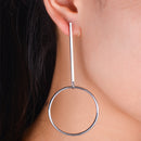 Fashion Exaggerated Geometric Circle Dangle Earrings for Women Drop Earrings for Women Silver