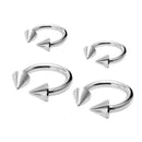 Fashion Stainless Steel Spike Horseshoe Bar Lip Nose Septum Ear Rings Steel