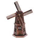 Copper Metal Dutch Windmill Model Statue Figurine Craft for Cafe Bar Decor