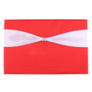Red Satin Ribbon Guest Book Guest Register Signature Wedding Reception Decor