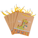 5pcs Cartoon Giraffe Party Paper Gift Bags Christmas Baby Shower Birthday Favors Recyclable Loot Shopping Bags