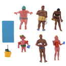 6pcs Beach Theme Painted Model Train People Figures HO for Layout or Diorama
