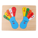 Montessori Materials Wooden Matching Toy Foot Insert Jigsaw Puzzle Kids Gift