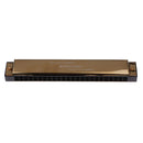 24 Holes Tremolo Harmonica C Key with Pouch Case for Music Learner Beginners Gold