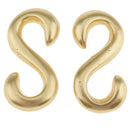 2 Pieces S Shaped Smooth Solid Brass Hook DIY 2.5x1.3 cm