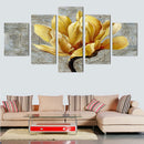 1 Set of 5PCS Canvas Painting for Home Bedroom Cafe Hotel Room Wall Art Wall Decor Paintings Purple Flower Print Charms30/40/50cm