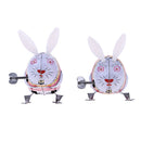 2 Pieces Wind-up Clockwork Metal Rabbit Toys Retro Classic Toys Metal Wind-up Animal Toys
