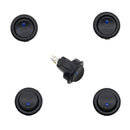 5 Pieces 12V Car Boat Blue LED Dot Light Round Rocker ON/OFF TOGGLE SPST Switch