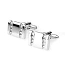 Mens Groom Shirt Cufflinks Wedding Party Gift Cufflinks Clear Stone Silver