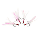 5pcs Carbon Steel Sharp Fishing Treble Hooks with Feather Accessories 6