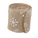 Roll Of 2M Beautiful Christmas Tree Pattern Burlap Ribbon Craft Home Christmas Gift Brown White