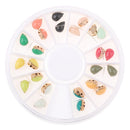 24pcs/Set 3D Nail Art Tips Rhinestones Waterdrop Glitter Tips Decoration Manicure Wheel