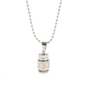 Stainless Steel Buddhist Om Hum Prayer Wheel Mantra Bottle Keepsake Urn Necklace Memorial Jewelry