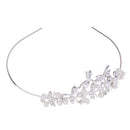 Bridal Wedding Crystal Leaves Pearls Headband Headdress Hair Accessories