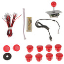 Red Competition Rocker 8 Ways Joystick Push Buttons For Games Arcade DIY Kit
