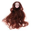 1/6 Female Ball Joint Doll Head Carving Sculpt with White Straight Hair Wig for BJD for MSD Doll