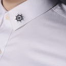Silver Brass Nautical Ship Steering Wheel Collar Lapel Badge Marine Charms Fashion Women Mens Shirt Pin