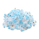 Artificial Flannel Plumeria Rubra Flower Craft Heads Home Wedding Party Table Centerpiece Decor Pack of 30PCS Blue