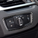 Carbon Fiber Headlight Switch Buttons Cover Sticker For BMW F48 X1 2016-2018