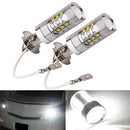 Pack of 2 H3 80W Bright LED White Fog Tail Turn DRL Head Car Light Lamp Bulbs