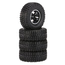 Pack of 4 103mm Wheels Rubber Tyres for 1:10 RC Racing Car Truck Accessory Silver Rims