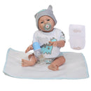 48cm Adorable Silicone Princess Reborn Baby Boy Doll Model in Bibs, Jumpsuit Outfit Accessories