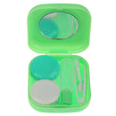 Set Of Plastic Stylish Compact Lens Tweezers +Mirror Case + Contact Lens Case + Lens Solution Bottle Travel Accessory Green 5.7x5.3cm