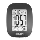 Digital Battery Powered Alarm Clock LCD Display White Backlight Calendar Temp