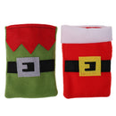 2pcs Festive Rectangle Xmas Kitchen Cutlery Tableware Spoon Silverware Holder Bags Table Decoration Gifts