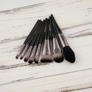Set of 8 Pieces Black Facial Eyes Foundation Powder Cream Blush Contour Concealer Makeup Brushes Beauty Comestic Tools