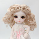 New Long Hairstyle Curly Wig for 1/8 BJD SD Doll Making Up Accessory Light Gold