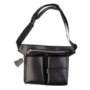 Stylish Fashionable Lightweight Soft Durable Leather Barber Waist Bag Holster Scissors Holder Pouch Black