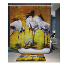 Home Hotel Bathroom Shower Room Decor Retro Fabric Shower Curtains With 12 Hooks Fashionable Print Charms Home Decor Accessory 5