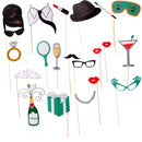 Pack of 20 Photo Booth Prop Wedding Hen Night Party Bridal Groom Photobooth On A Stick