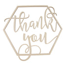 Thank You Wooden Sign in Hexagon Frame Wedding Party Chair Banner Photo Prop