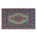 1/12 Dollhouse Miniature Rug Turkish Style Carpet Floor Covering Blue Area Rug