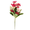 Artificial Realistic Chrysanthemum Bunch Silk Flower Bouquet Wedding Party Garden Plant Decor Ornaments Rose Red