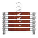 5 Pieces Non Slip Wooden Coat Clothes Trouser Pants Hanging Hangers w/ Clips