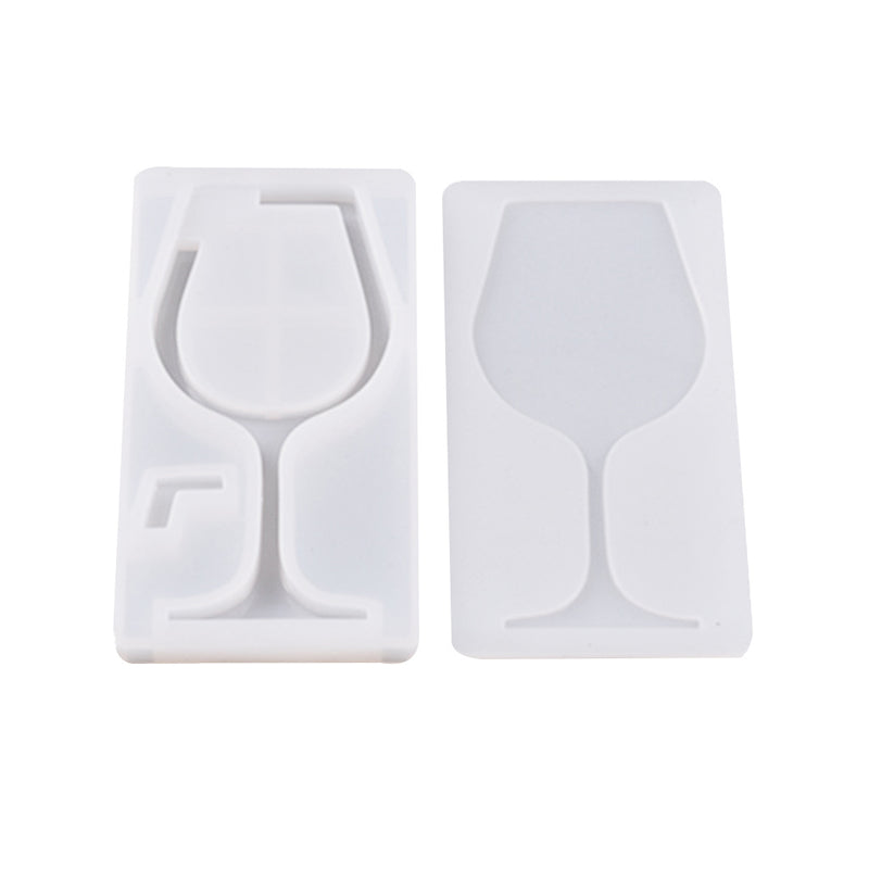 1 Set Transparent Silicone Pendant Mould Resin Hourglass DIY Jewelry Making Tool - Wine Glass