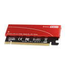 M.2 NVMe SSD to PCI-e X16 Converter Card Full Speed with Case Cover Heatsink Red