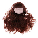 1/6 Female Ball Joint Doll Head Carving Sculpt with Brown Curl Hair Wig for BJD MSD Doll