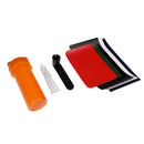 8 Pieces/ Set Professional Inflatable Boat Kayak Repair Kit Tool 5 Pieces PVC Patches + 1 Piece Valve Wrench + 1 Piece Glue + 1 Piece Container Bucket