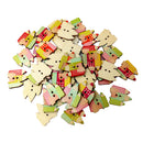 50 Pieces Wooden Pencil House Buttons 29mm x 25mm Scrapbooking Crafting Sewing Decorating Embellishments