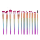 16pcs Gradient Color Frosted Handle Makeup Comestic Powder Foundation Blush Concealer Eyeliner Brush