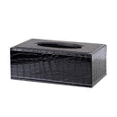 Crocodile Print Napkin Holder Leather Tissue Box Car Paper Storage Container 9.84x5.51x3.74 inch