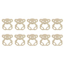 Pack of 10 Blank Baby Shower Christening Party Bear Wood Cutout Gift Tags DIY Craft