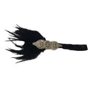 Vintage 1920s Black Feather Headband Crystal Wedding Bridal Hair Accessories