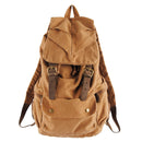 Fashion Canvas Large Backpack Vintage Rucksack Hiking Travel Shouder Bag Carry Case - Tan